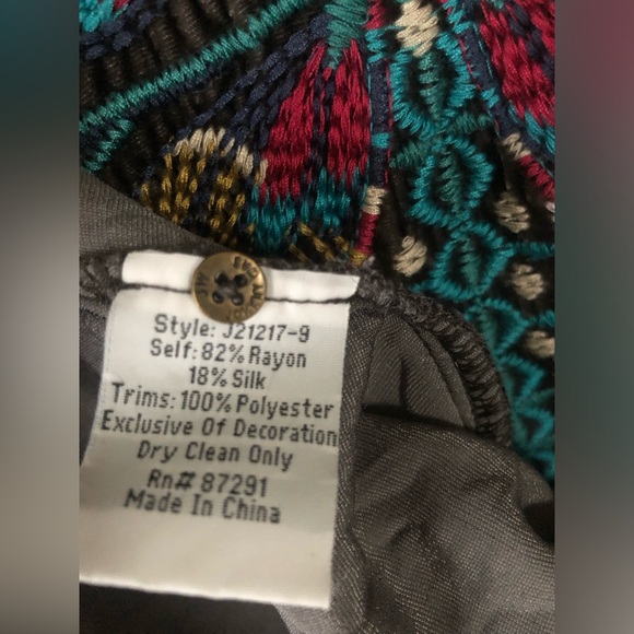 Johnny Was Aurelia butterfly embroidered velvet tunic NWOT size S - Picture 5 of 6